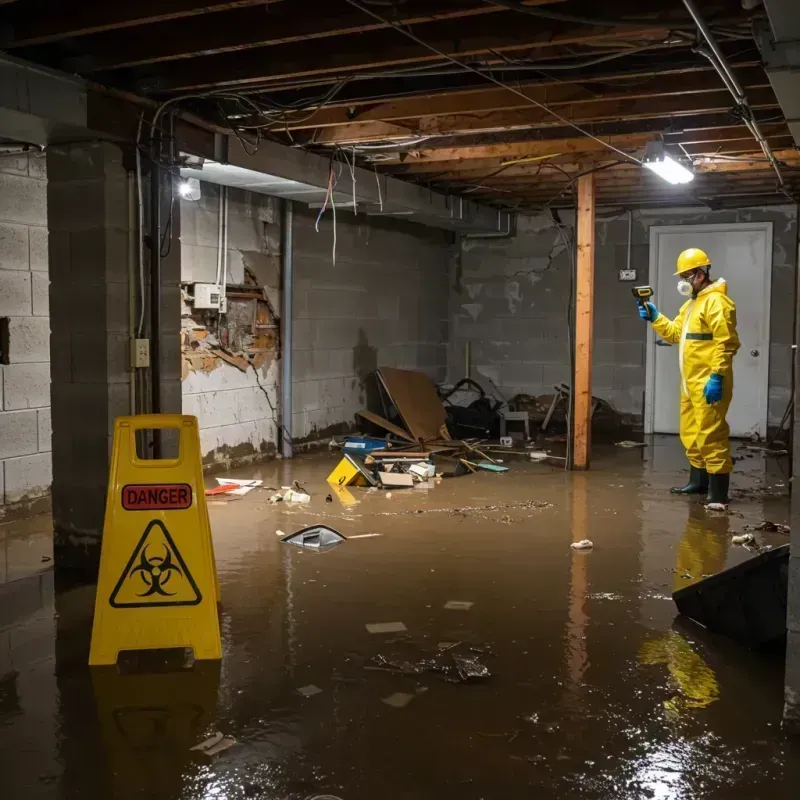 Flooded Basement Electrical Hazard in Sawmills, NC Property