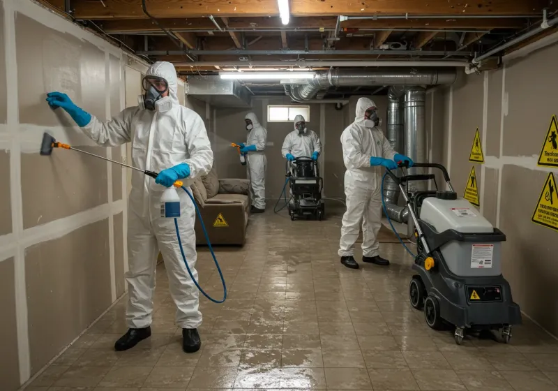 Basement Moisture Removal and Structural Drying process in Sawmills, NC